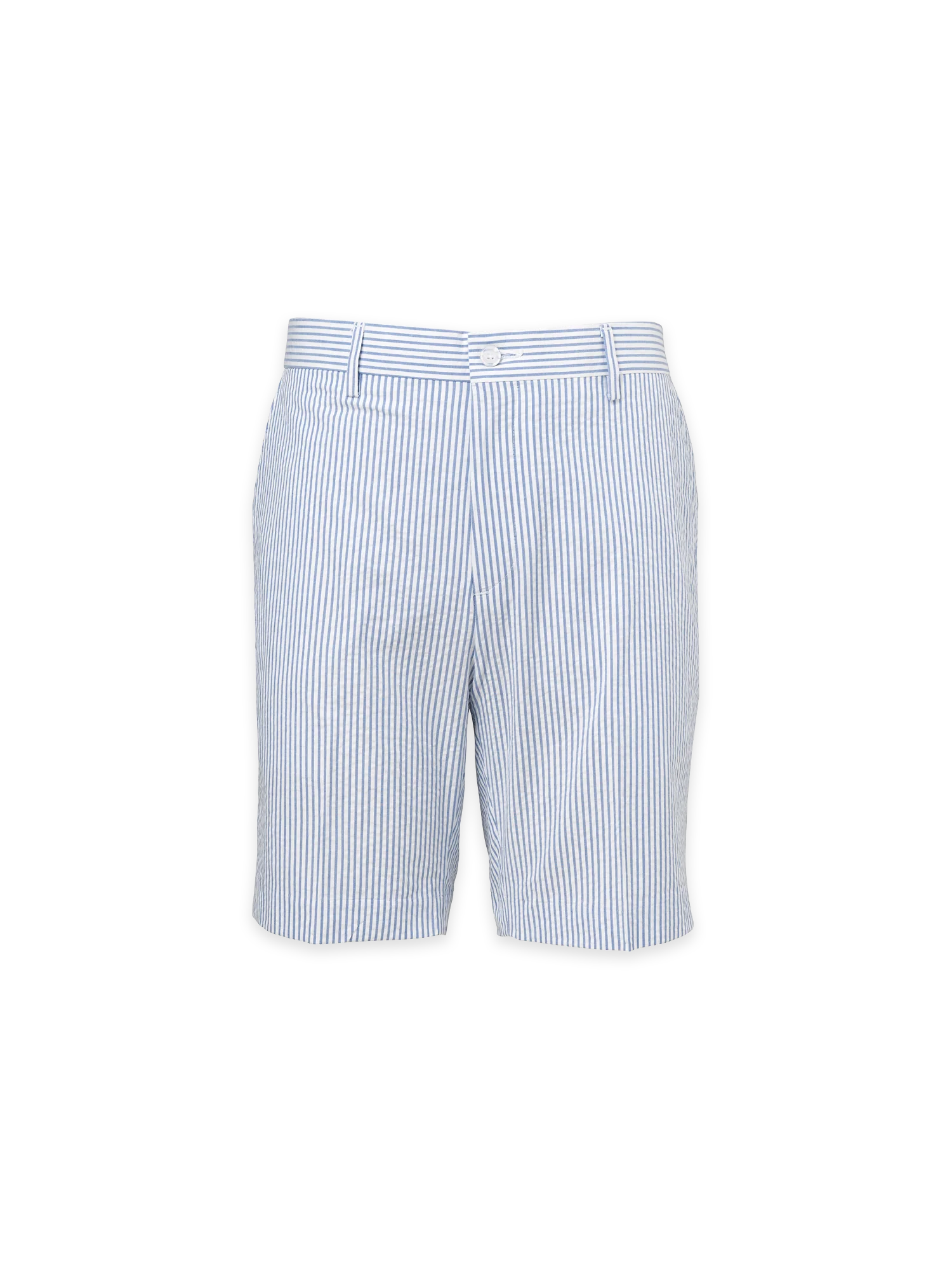 Cotton Seersucker Shorts - White - Image 5