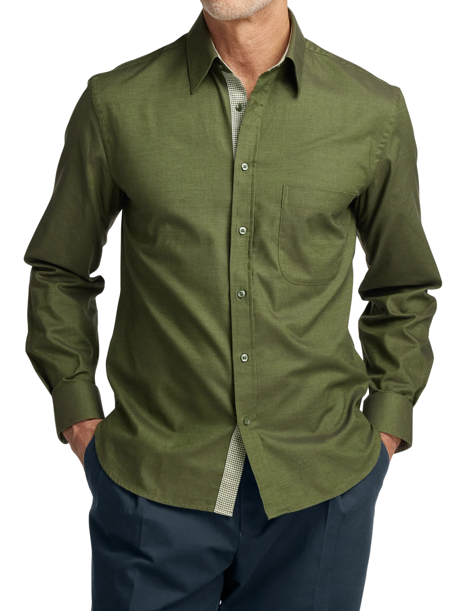 Cotton Solid Casual Shirt - Green - Image 2