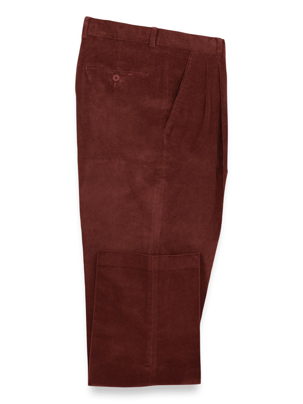Cotton Stretch Corduroy Pants - Burgundy - Image 2