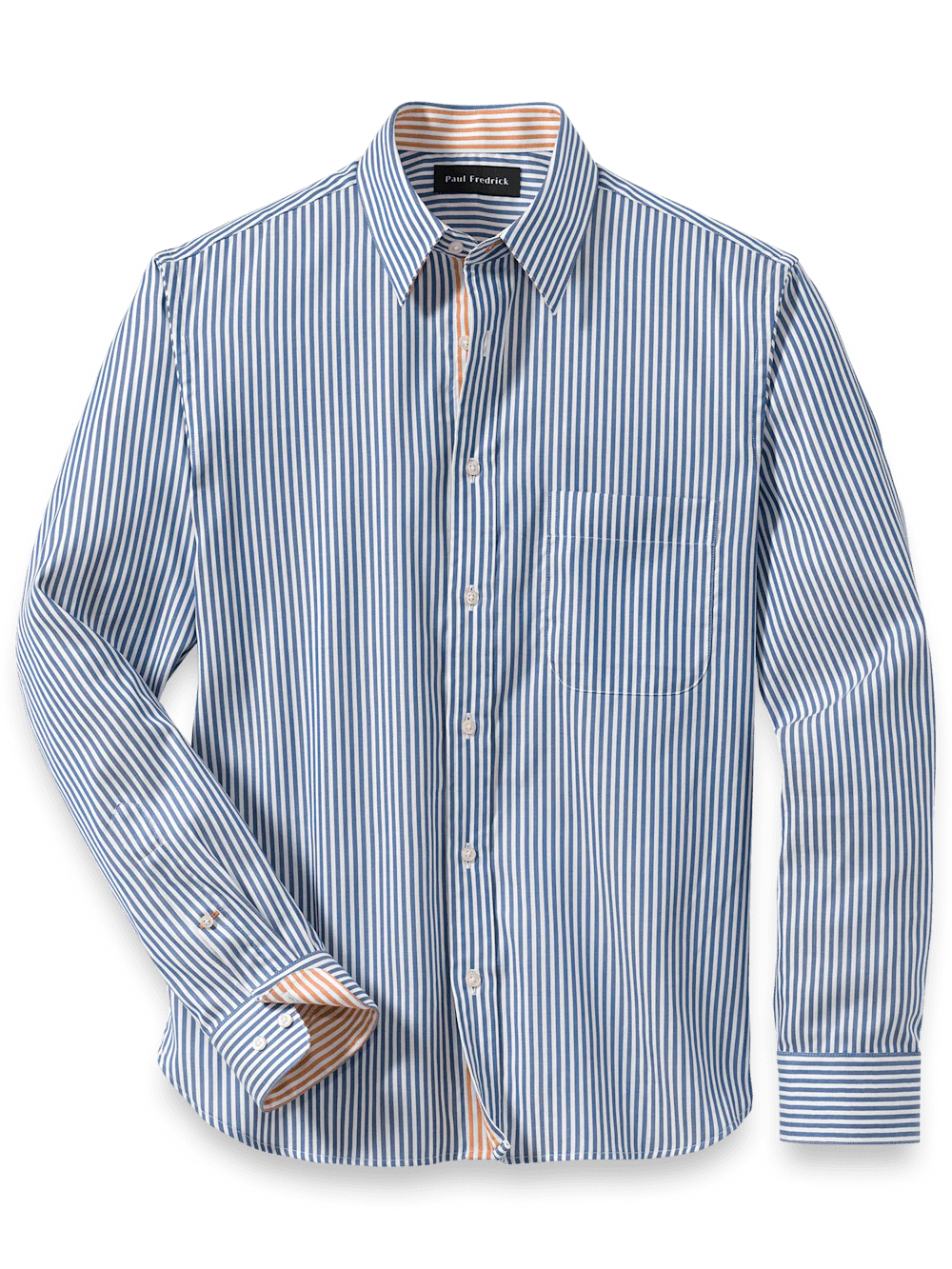 Cotton Stripe Casual Shirt - Blue/orange