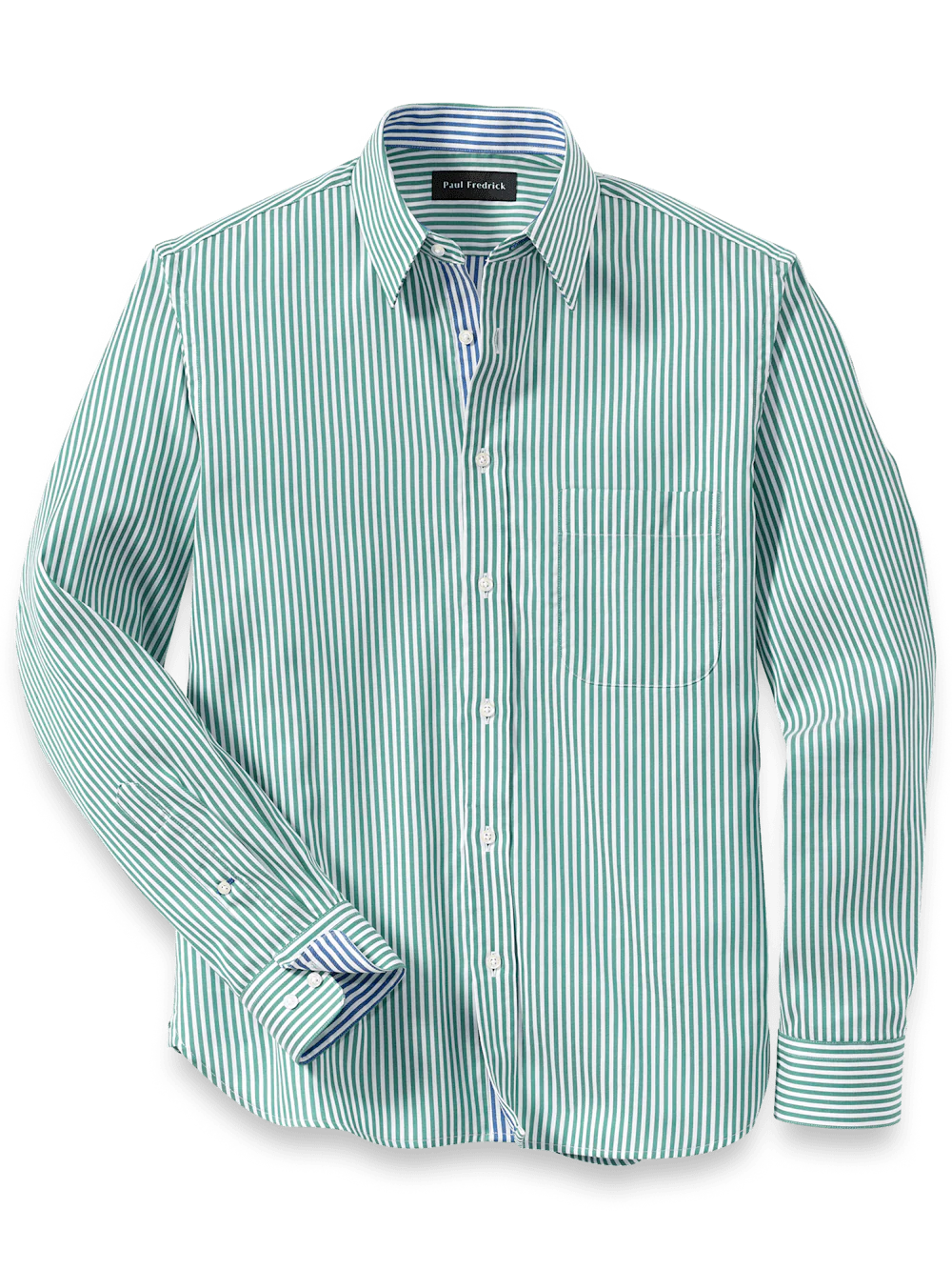 Cotton Stripe Casual Shirt - Green/blue