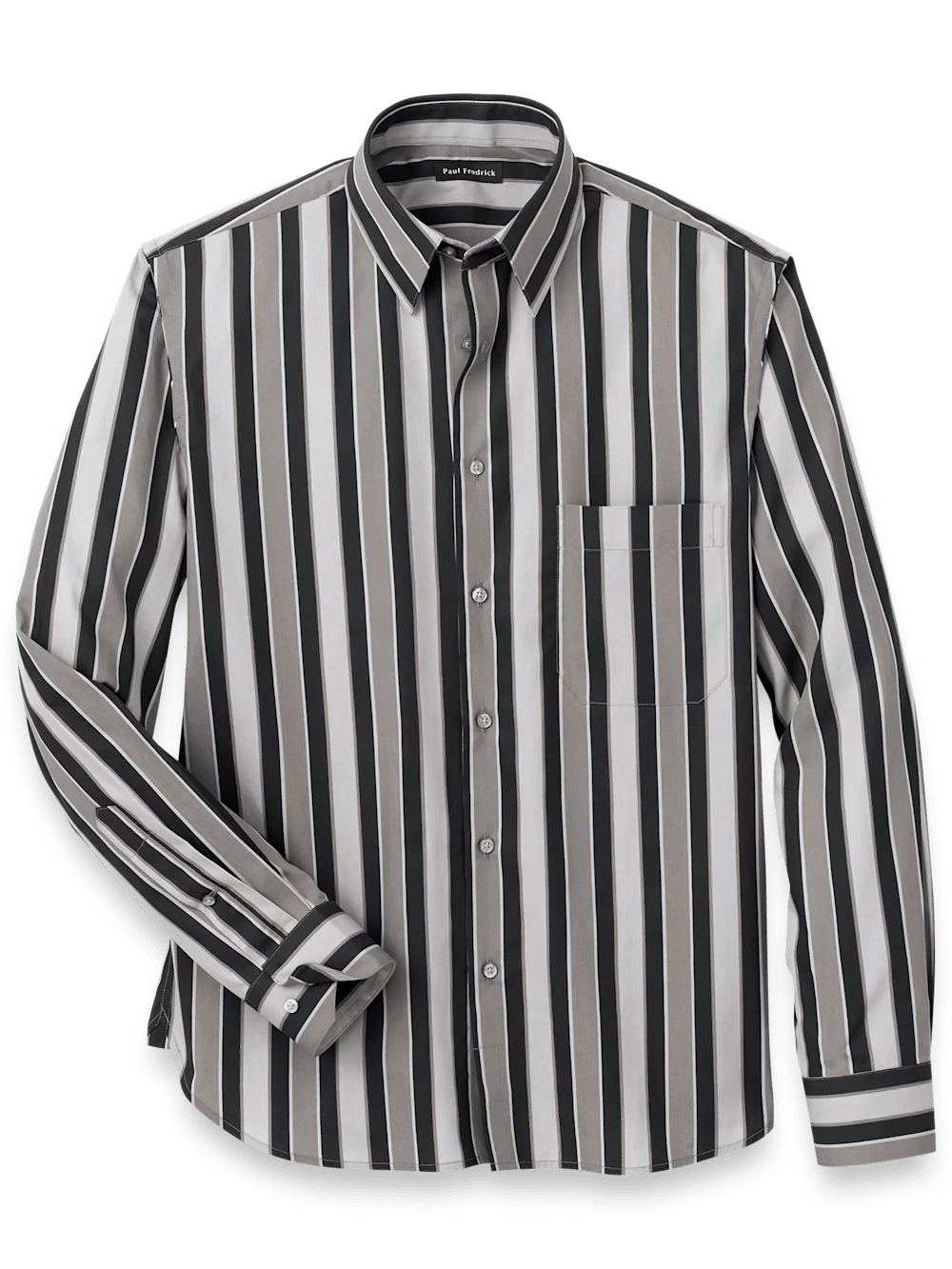 Cotton Stripe Casual Shirt - Black