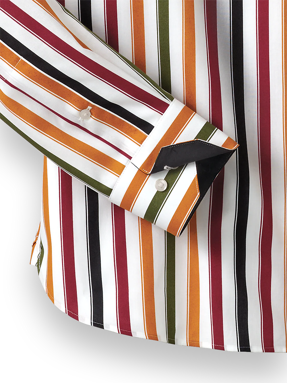 Cotton Stripe Casual Shirt With Contrast Trim - Multi - Image 3