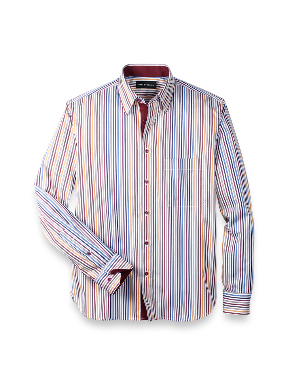 Cotton Stripe Point Collar Casual Shirt - Multi