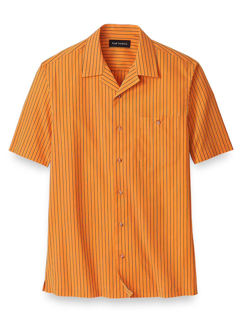 Cotton Stripe Print Casual Shirt - Orange