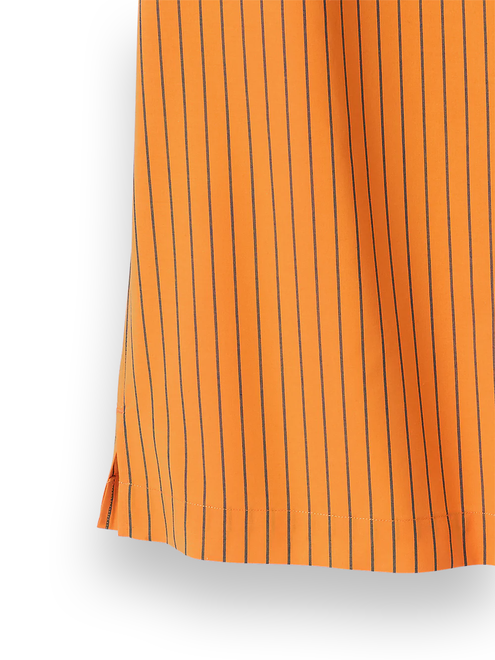 Cotton Stripe Print Casual Shirt - Orange - Image 3