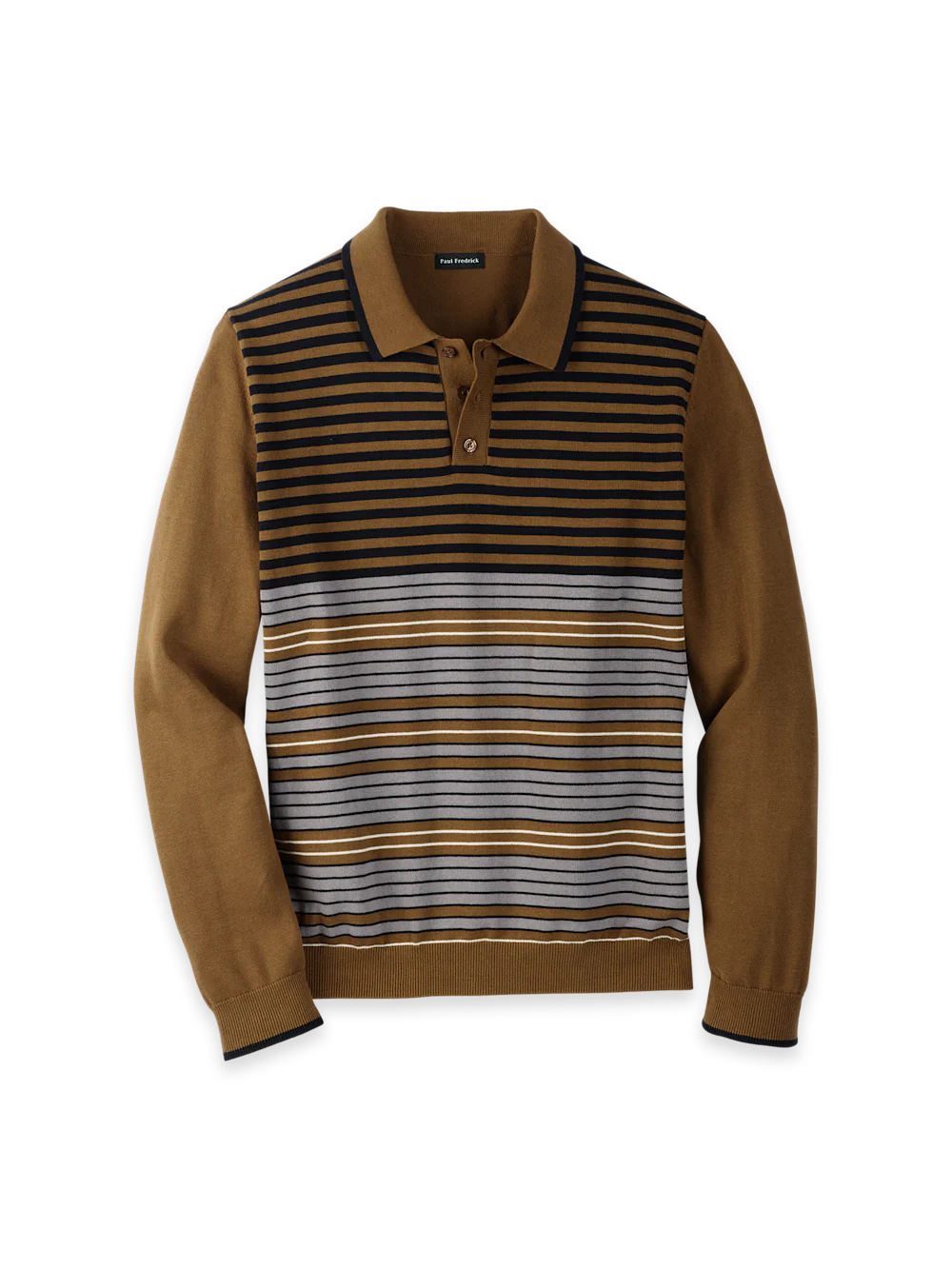 Cotton Three Button Polo - Brown