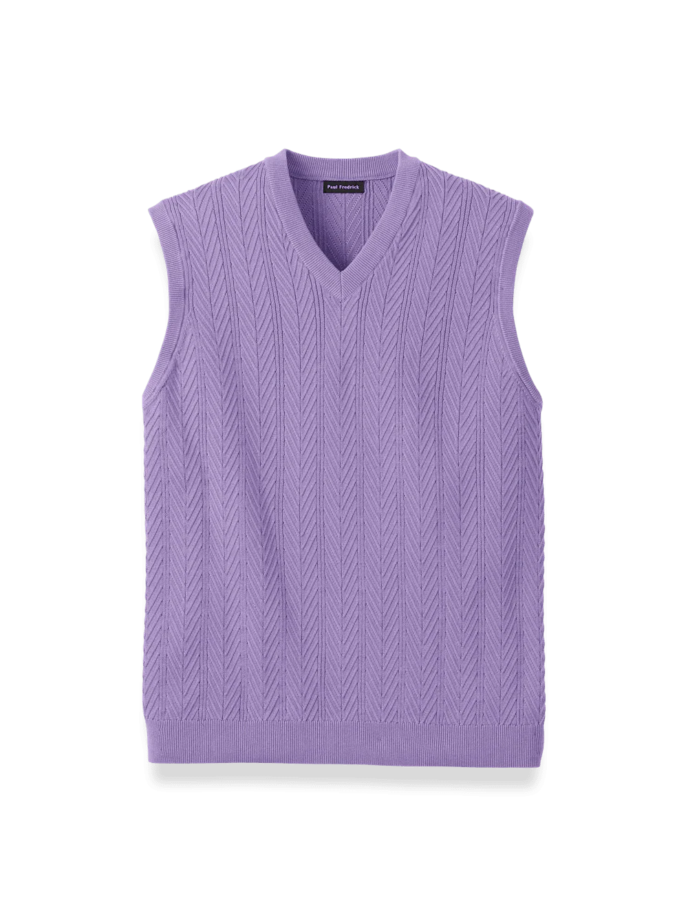 Cotton V-neck Vest - Purple