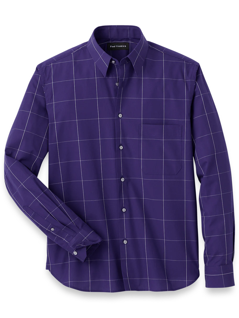Cotton Windowpane Casual Shirt - Purple