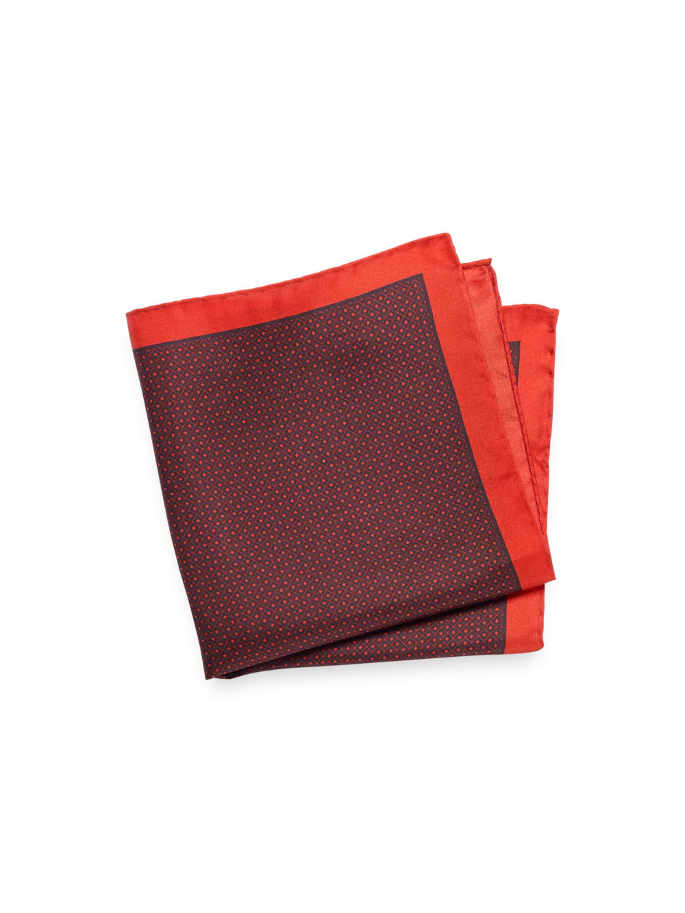 Dot Silk Pocket Square - Black/red