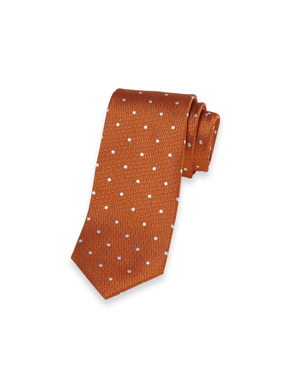 Dot Woven Silk Tie - Orange