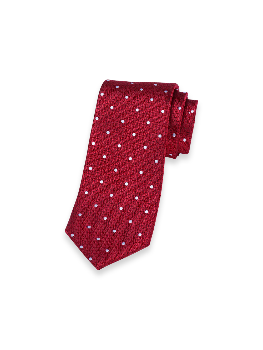 Dot Woven Silk Tie - Red