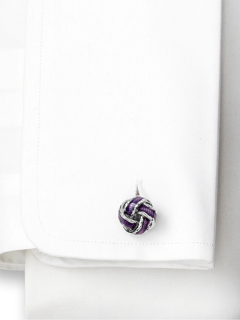 Enamel Knot Cufflinks - Purple - Image 2
