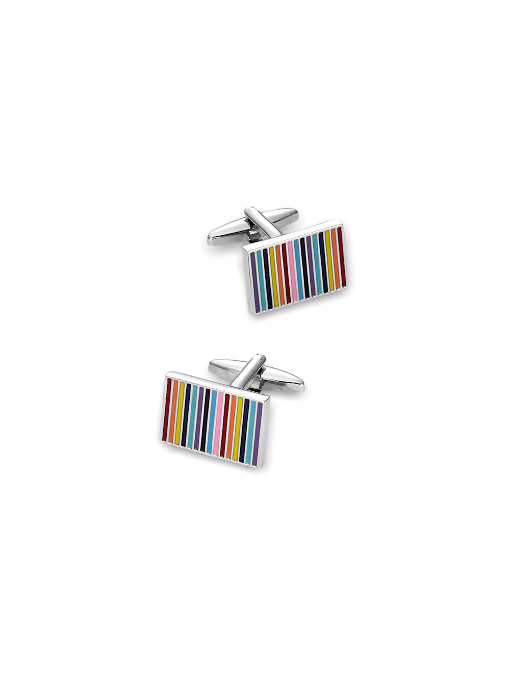 Enamel Multi Stripe Cufflinks - Multi