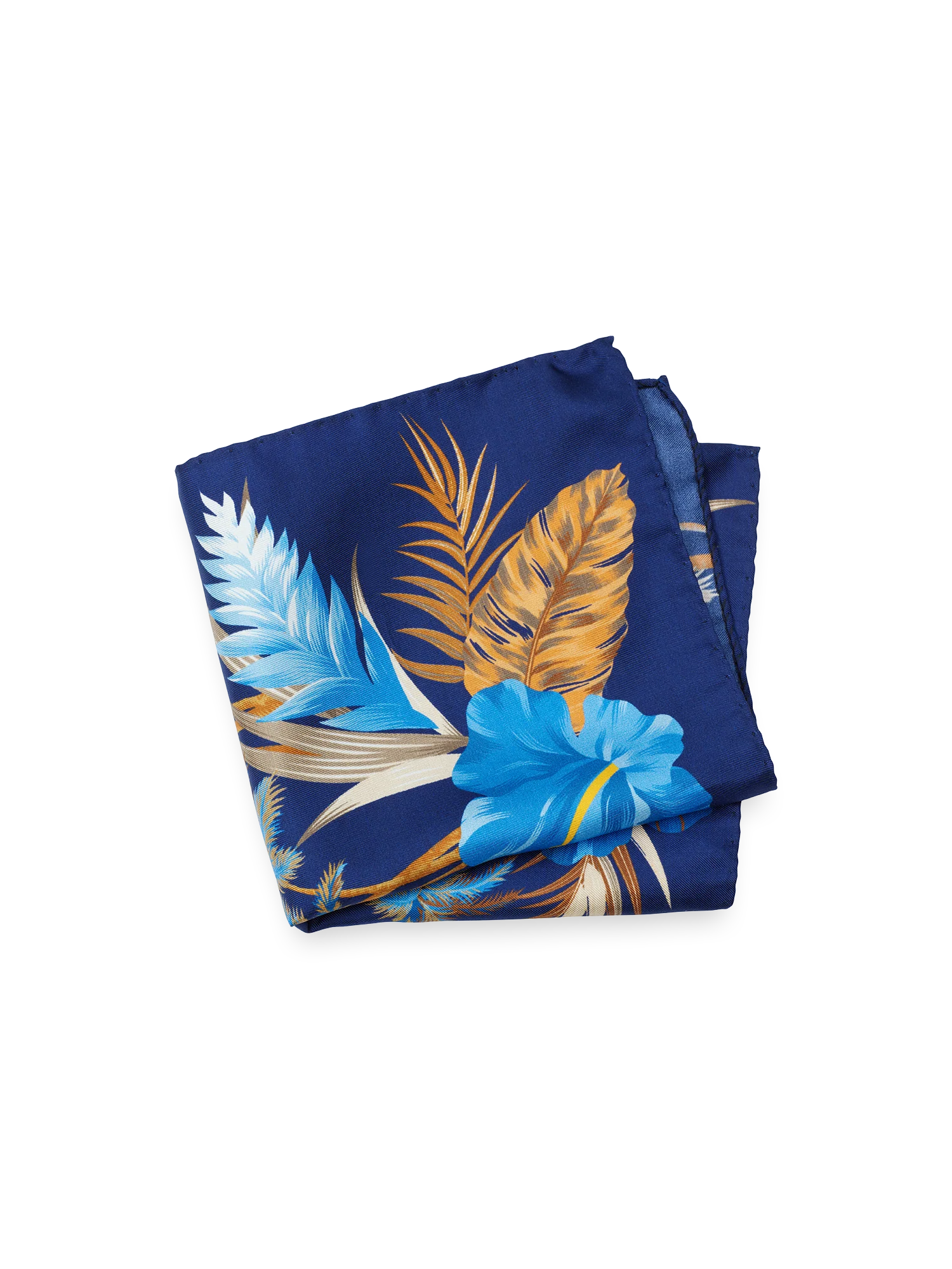 Floral Silk Pocket Square - Blue Multi