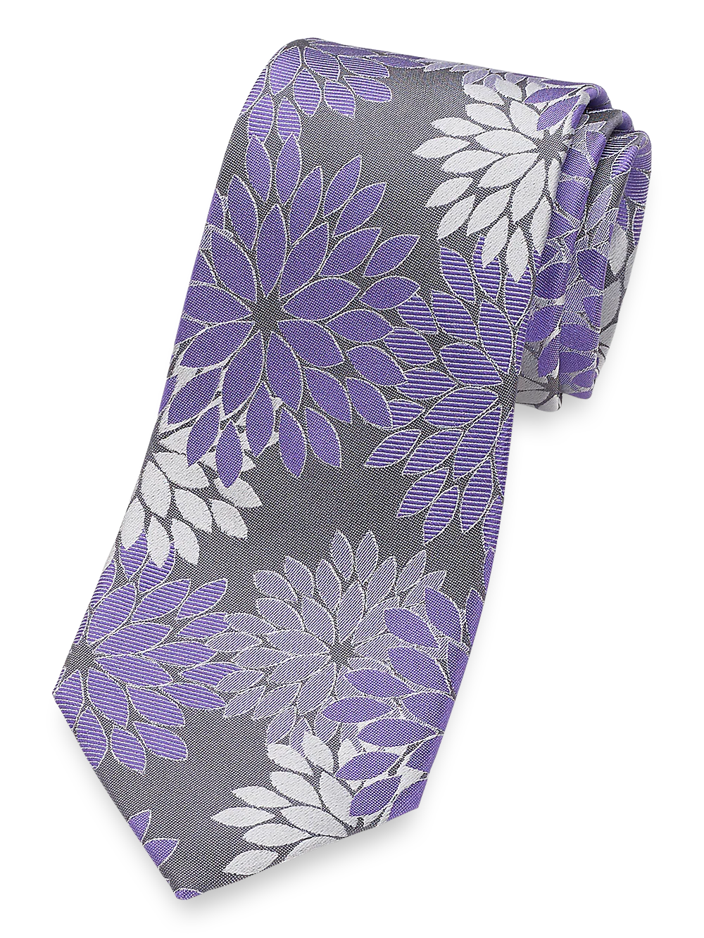 Floral Silk Tie - Purple