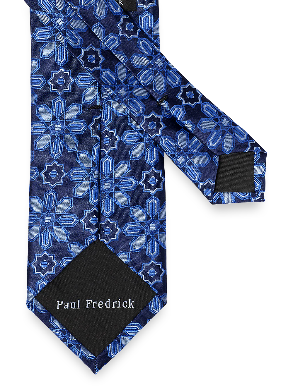 Floral Woven Silk Tie - Navy - Image 3