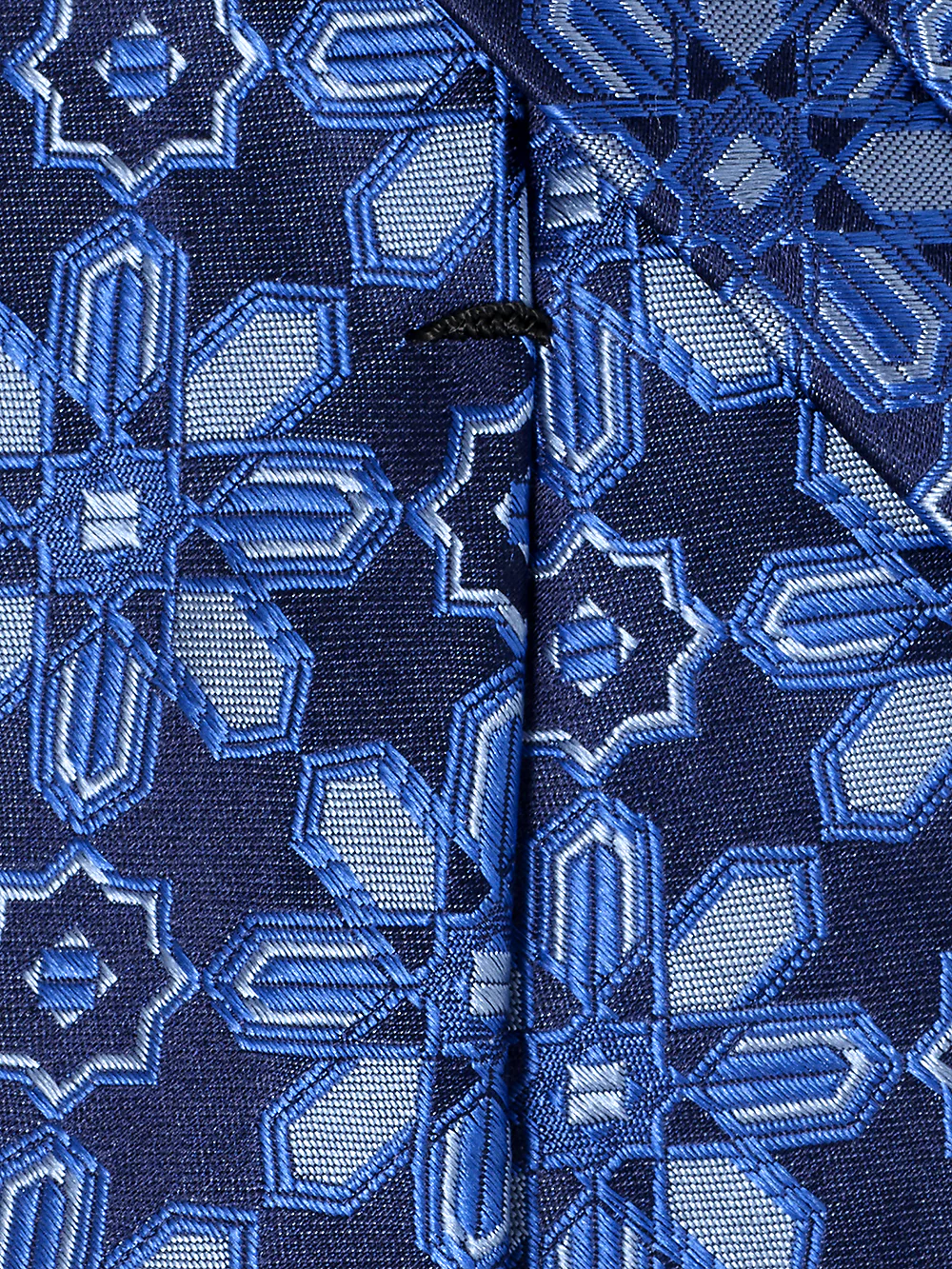 Floral Woven Silk Tie - Navy - Image 4