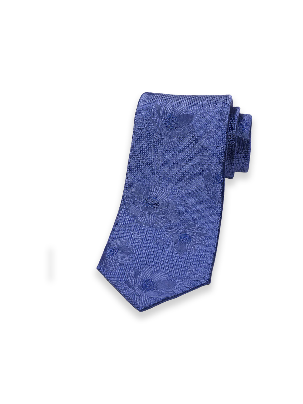 Floral Woven Silk Tie - Blue