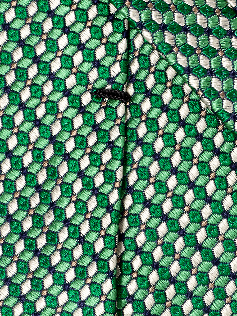 Geometric Woven Silk Tie - Green - Image 4