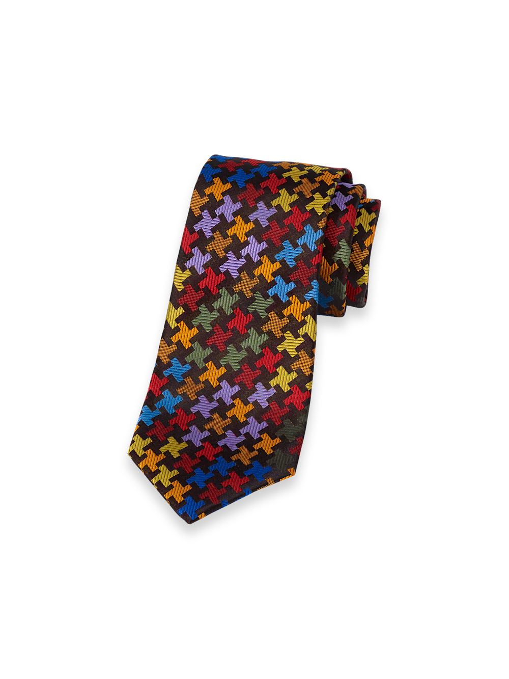 Geometric Woven Silk Tie - Multi