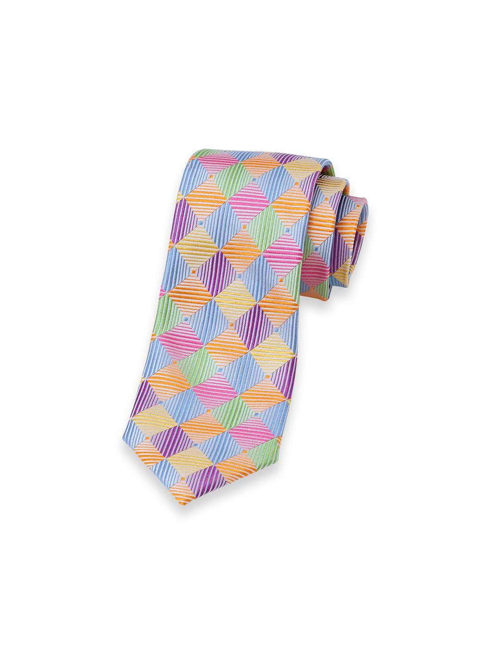 Geometric Woven Silk Tie - Multi