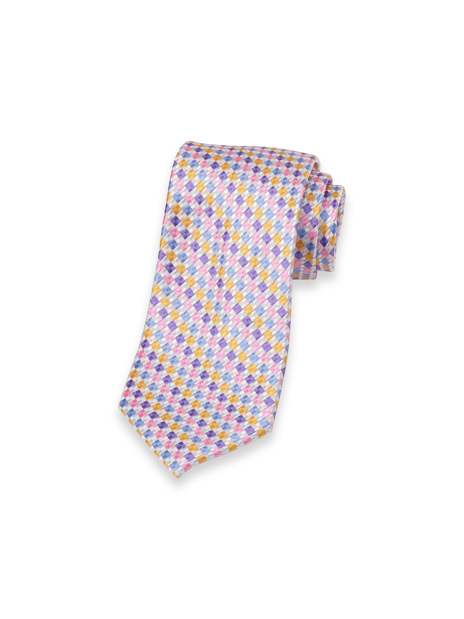 Geometric Woven Silk Tie - Purple Multi