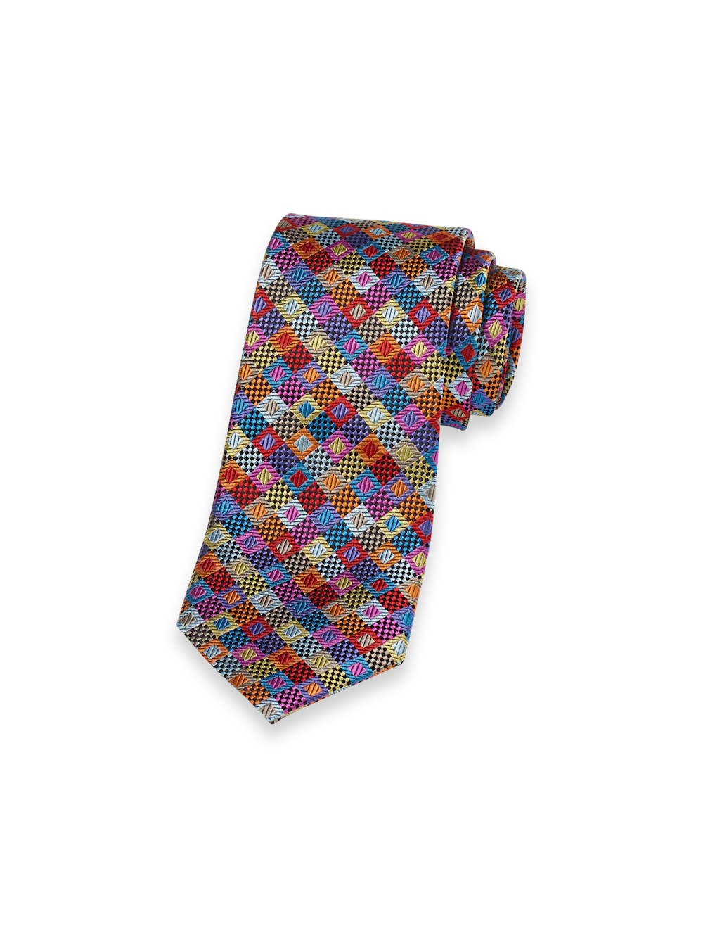 Geometric Woven Silk Tie - Multi