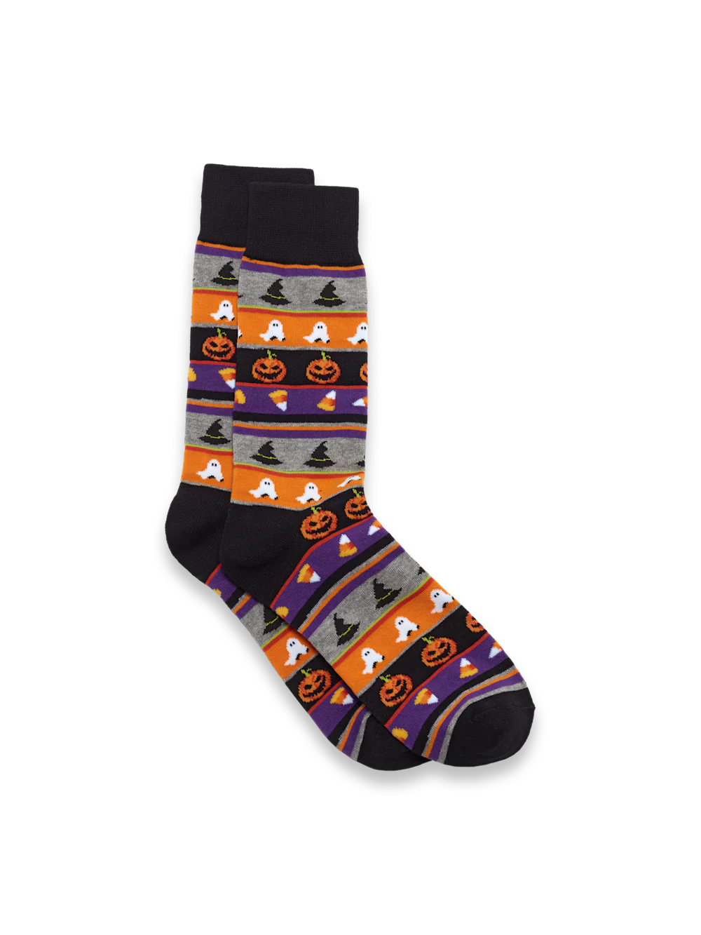 Halloween Motif Cotton Blend Sock - Black Multi