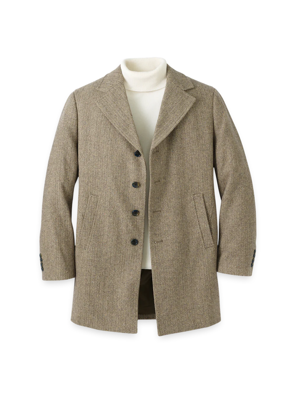 Herringbone Topcoat - Tan