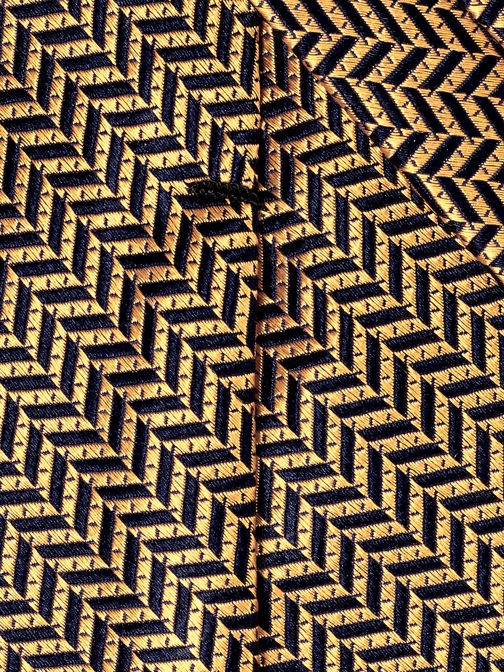 Herringbone Woven Silk Tie - Gold - Image 4