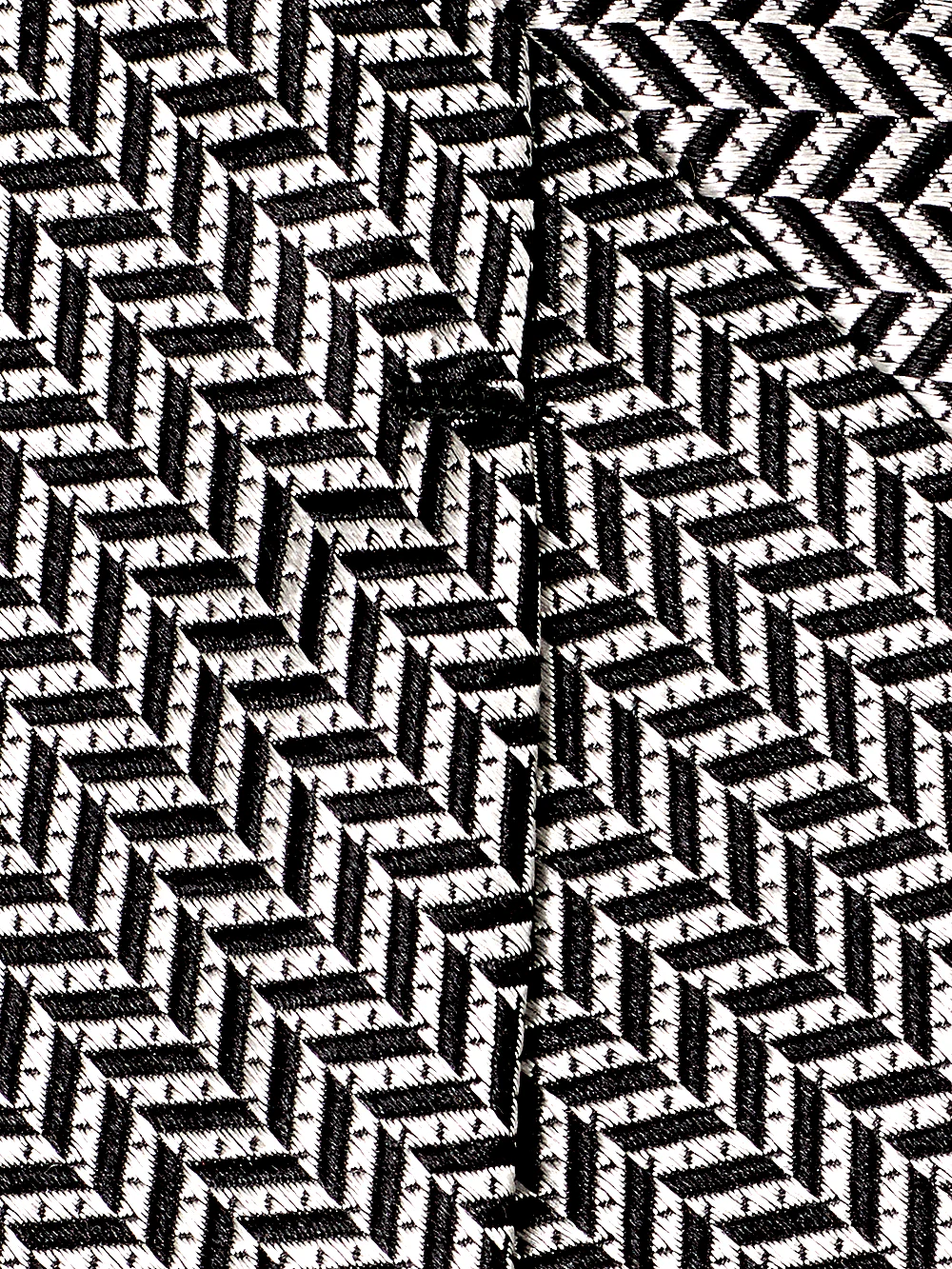 Herringbone Woven Silk Tie - Silver - Image 4