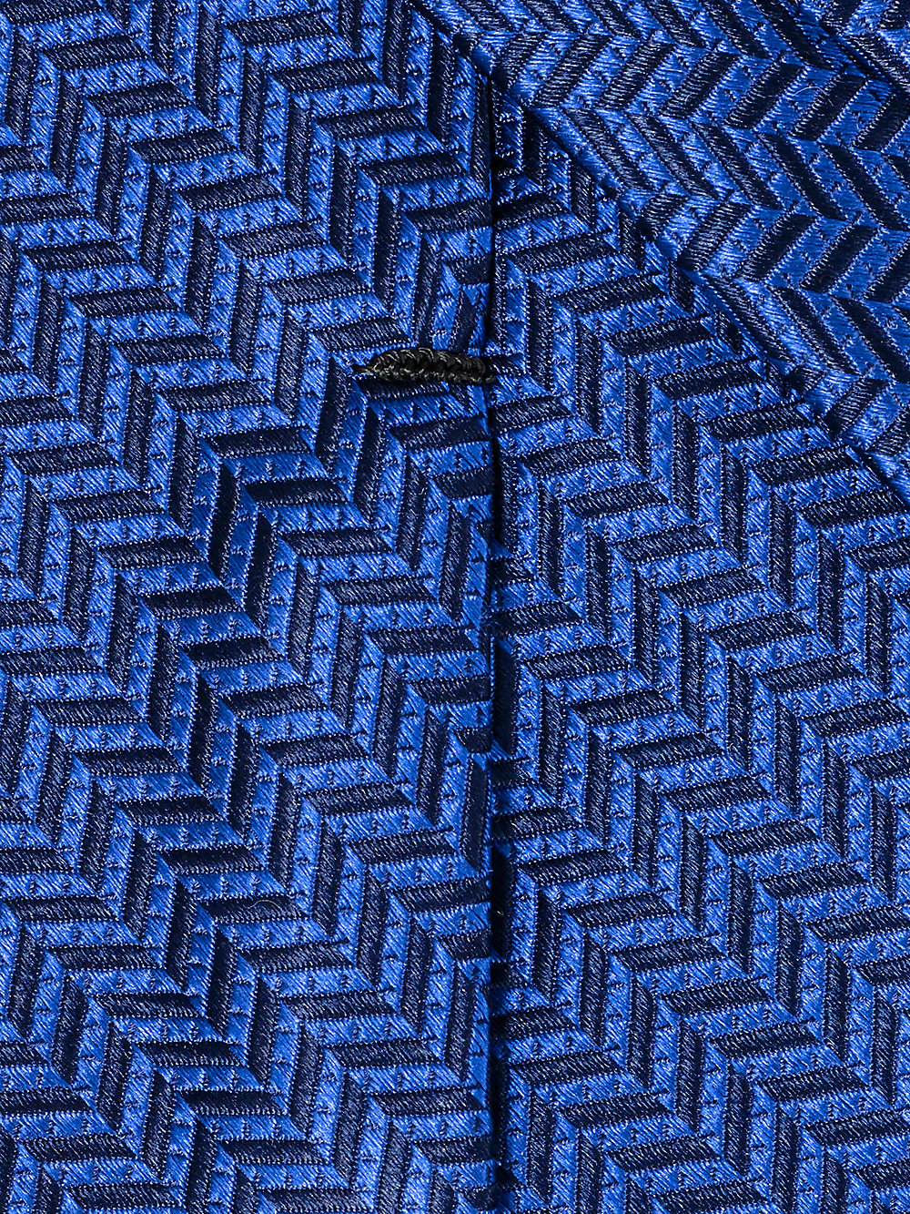 Herringbone Woven Silk Tie - Blue - Image 4