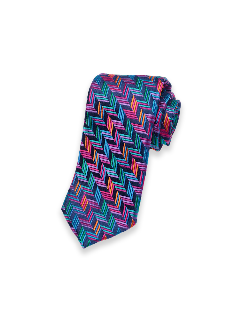 Herringbone Woven Silk Tie - Multi