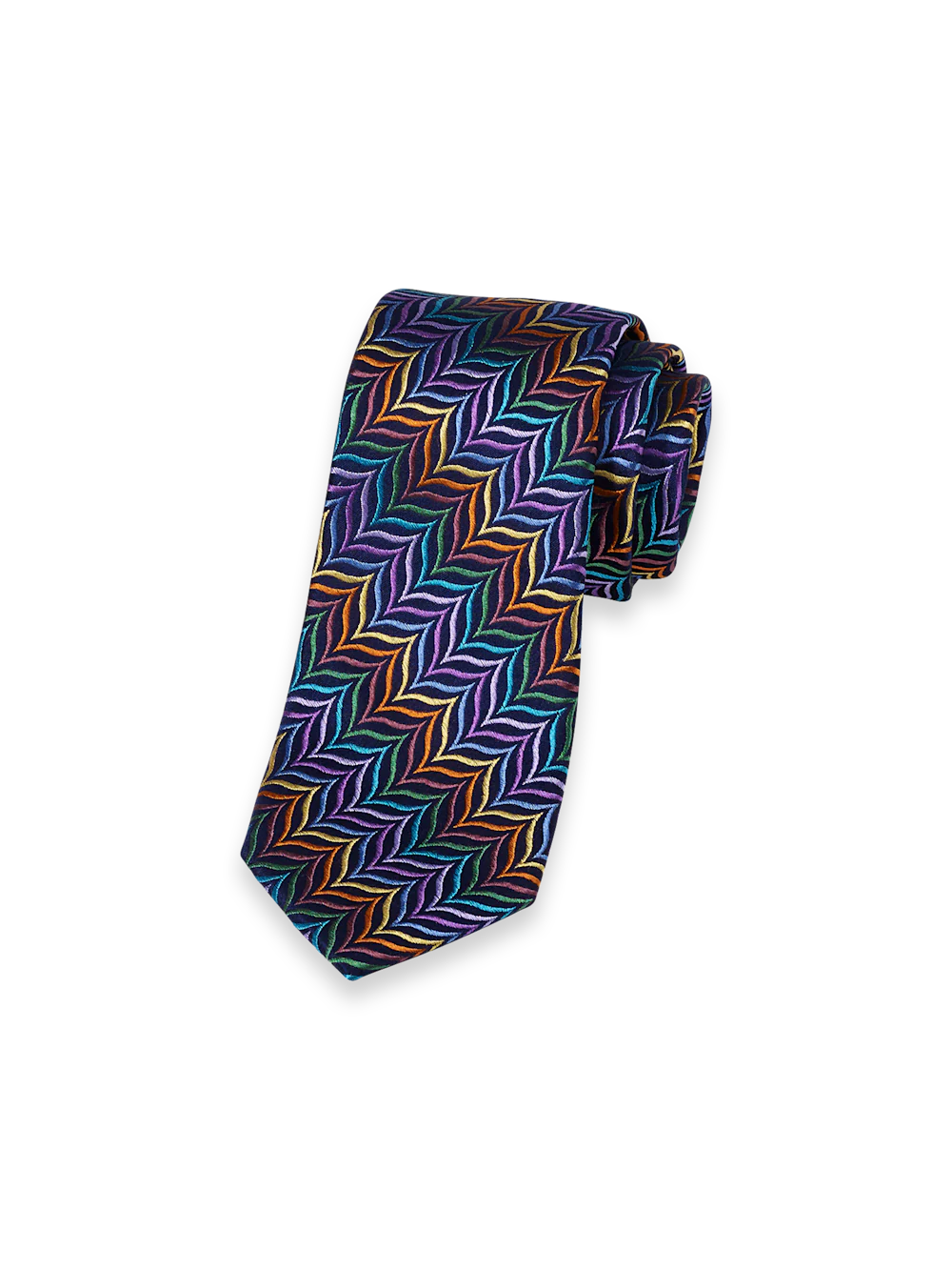 Herringbone Woven Silk Tie - Purple Multi