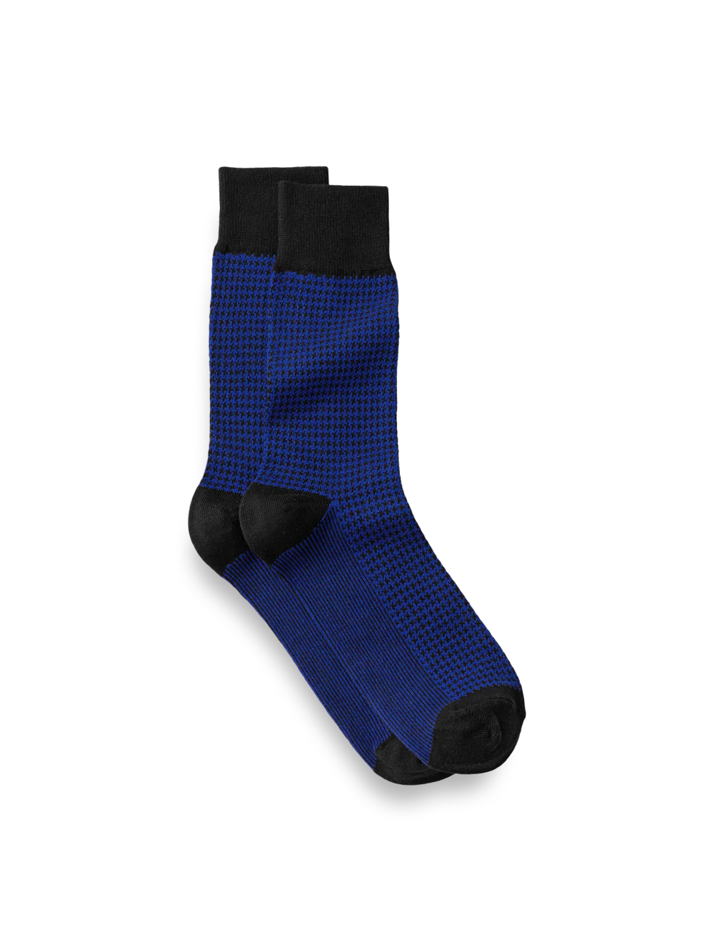 Houndstooth Cotton Blend Sock - Blue/black