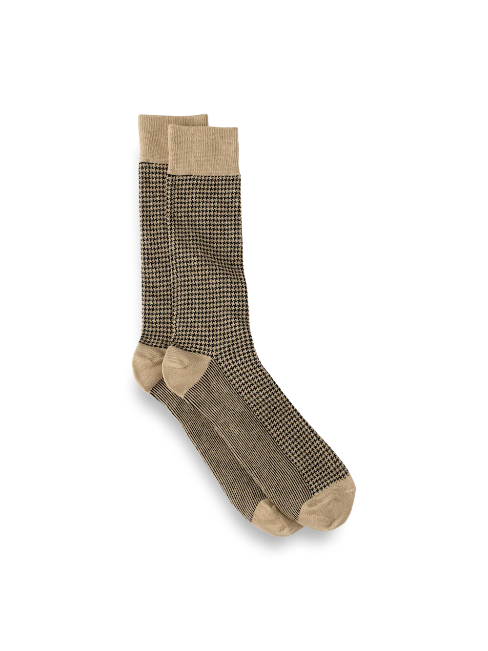 Houndstooth Cotton Blend Sock - Dark Khaki