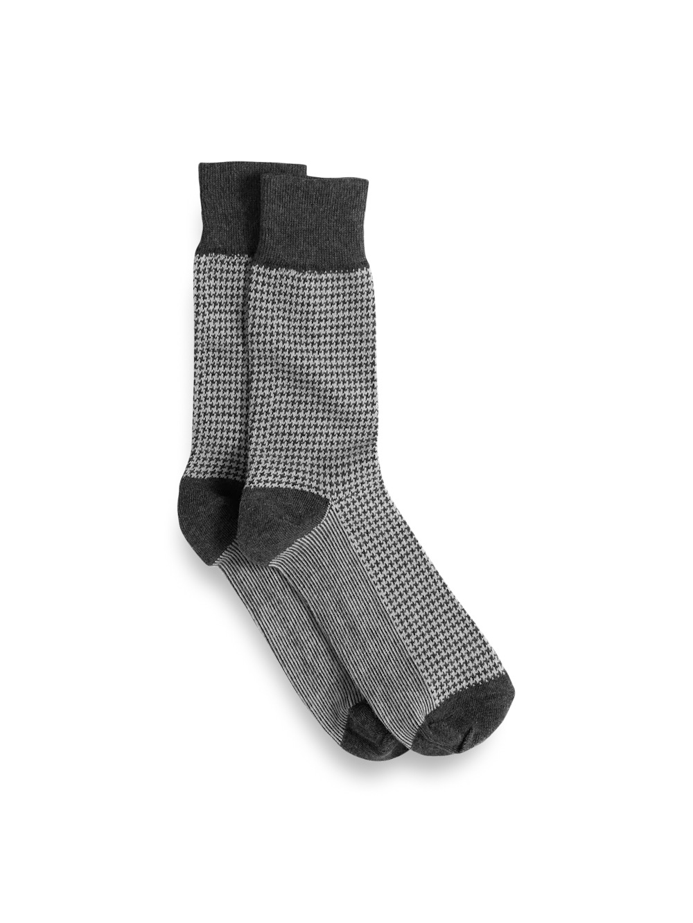 Houndstooth Cotton Blend Sock - Charcoal