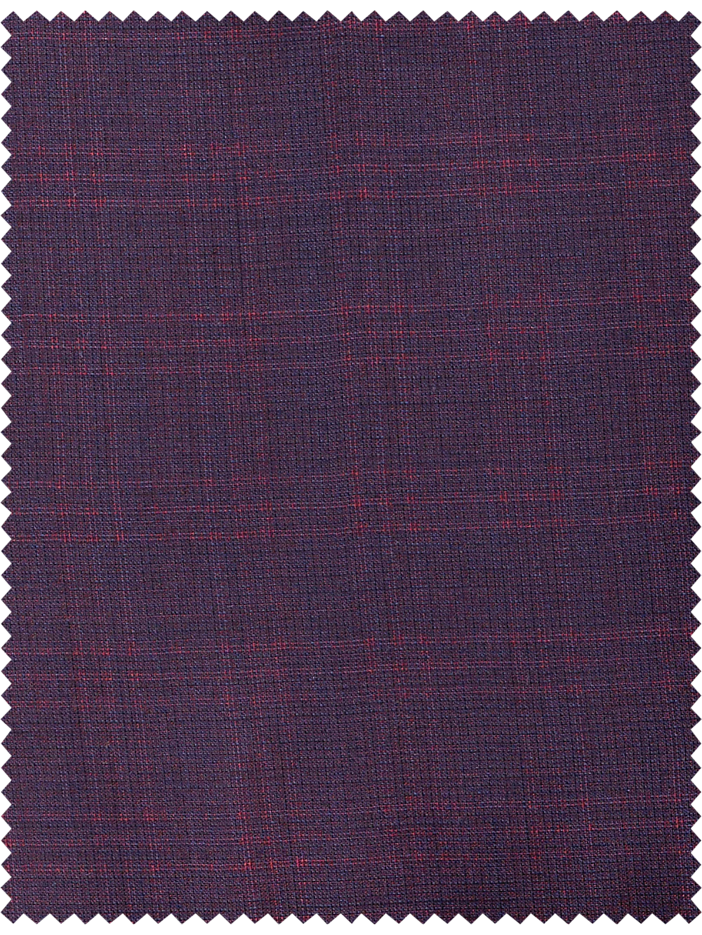 Italian Wool Plaid Flat Front Suit Pants - Wine - Image 3