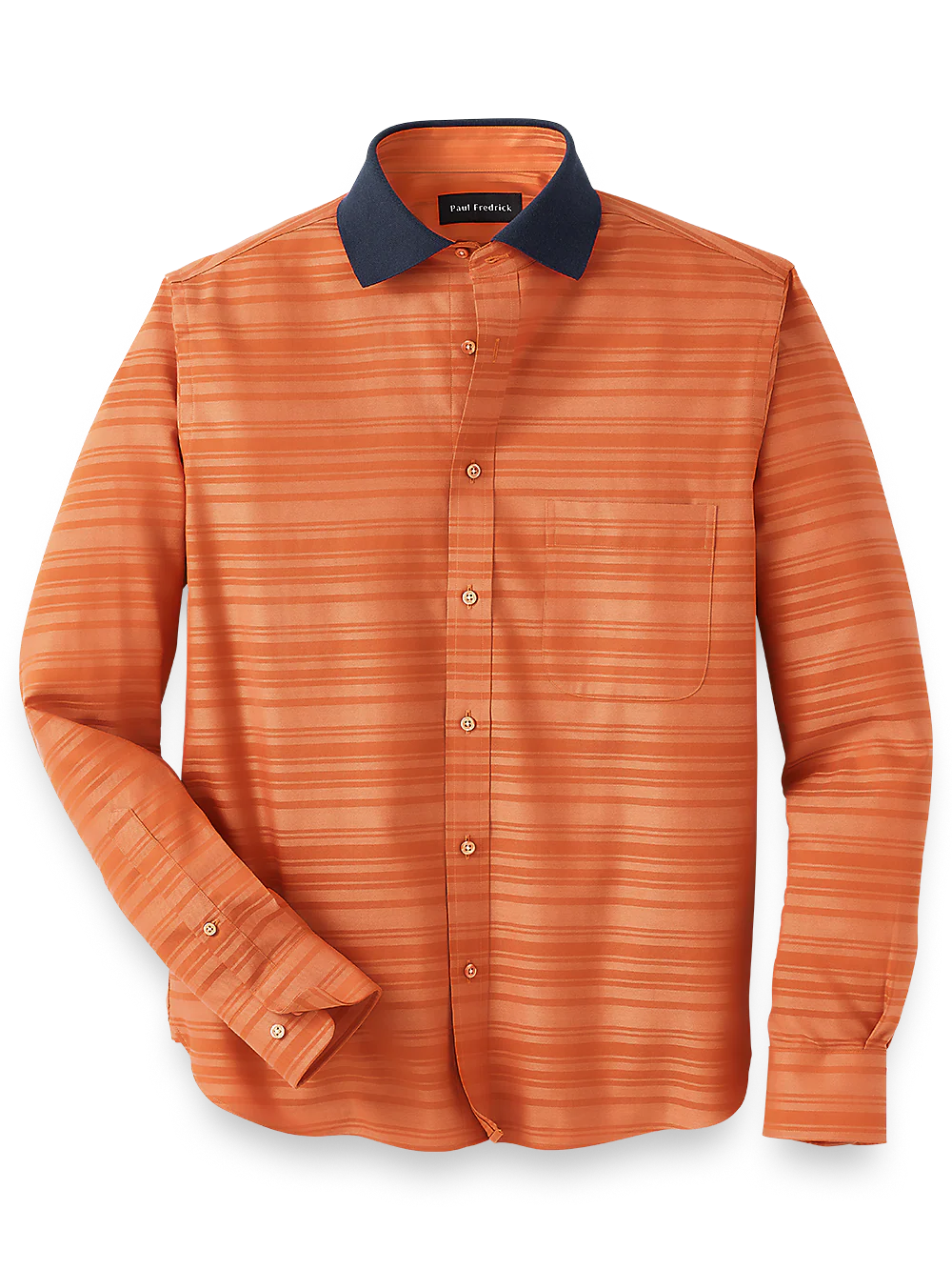 Knit Collar Casual Shirt - Rust