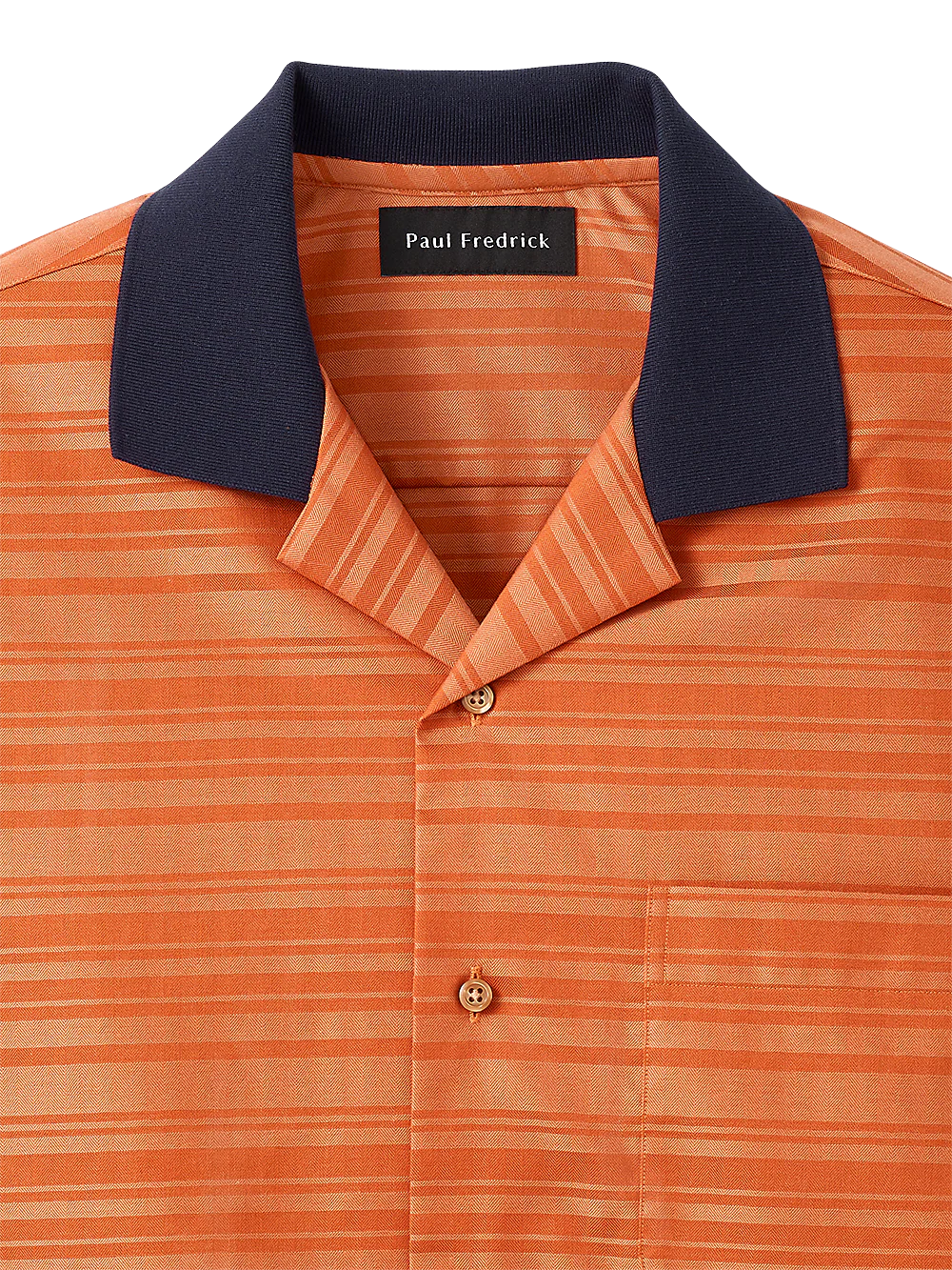 Knit Collar Casual Shirt - Rust - Image 2