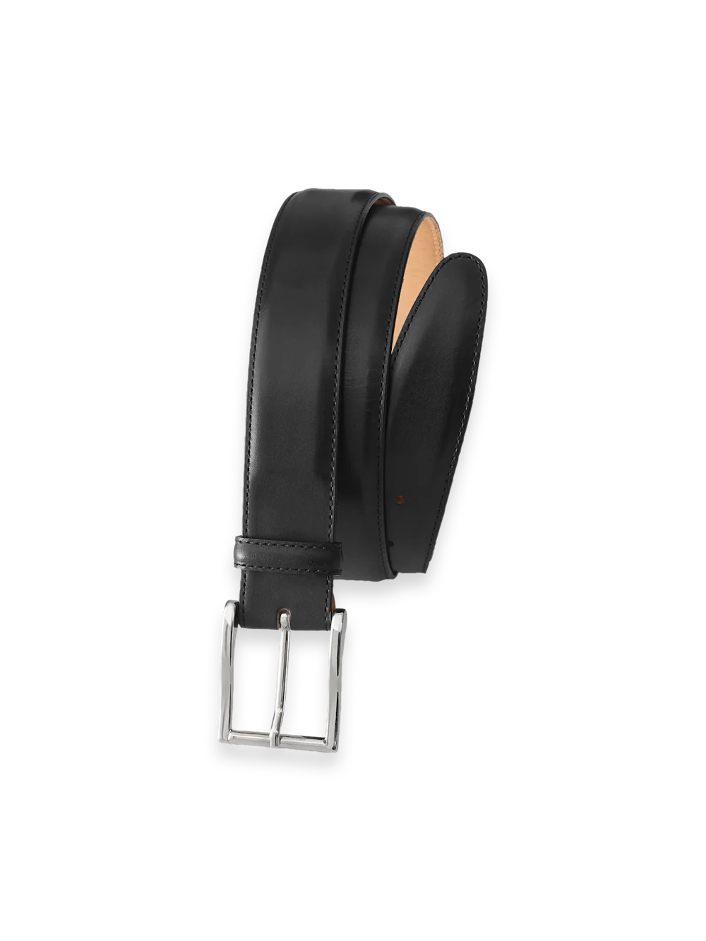 Leather Belt with Changeable Buckle - Black