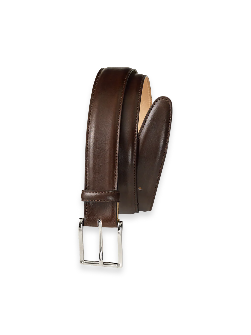 Leather Belt with Changeable Buckle - Brown