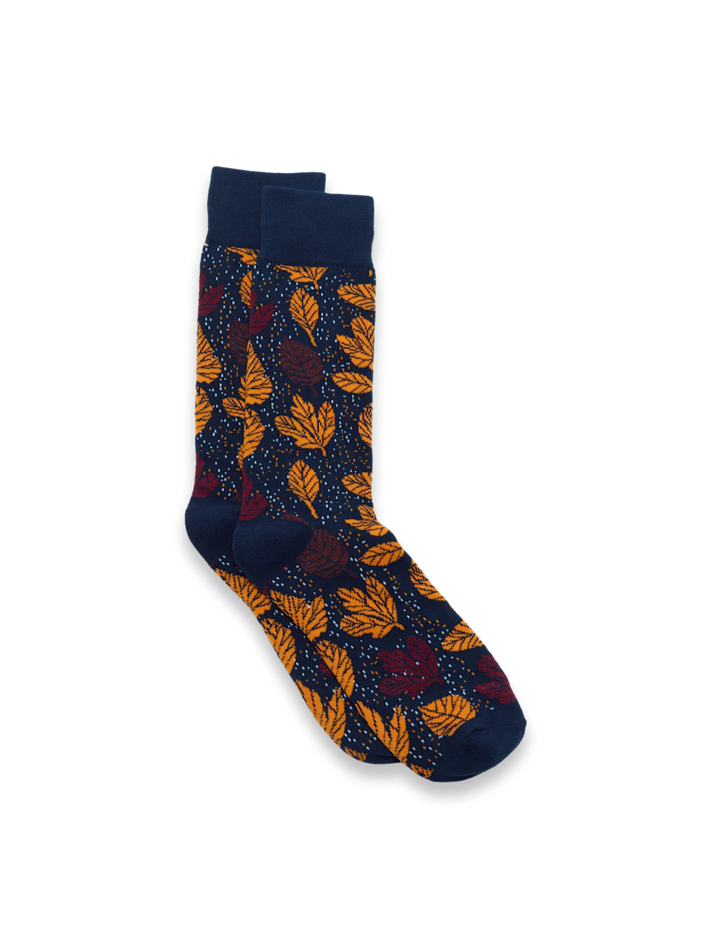 Leaves Cotton Blend Sock - Blue Multi