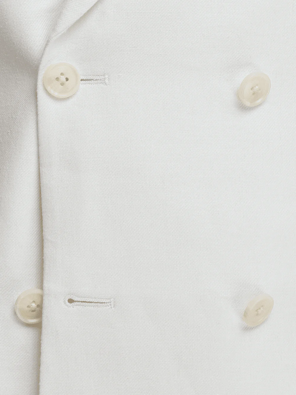 Linen Blend Double Breasted Peak Lapel Suit Jacket - White - Image 5