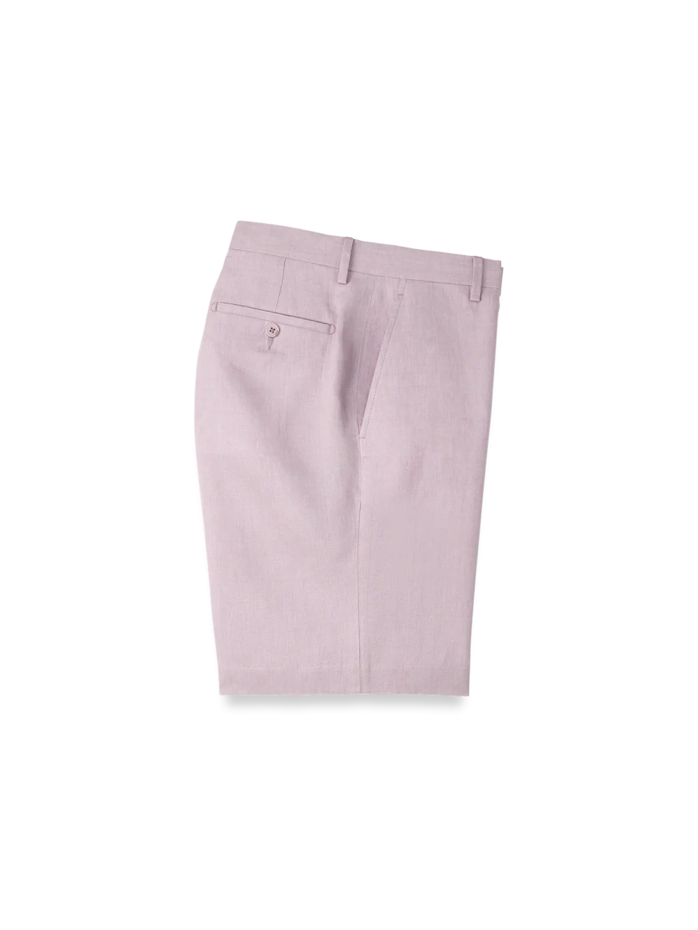 Linen Chambray Twill Flat Front Shorts - Light Purple