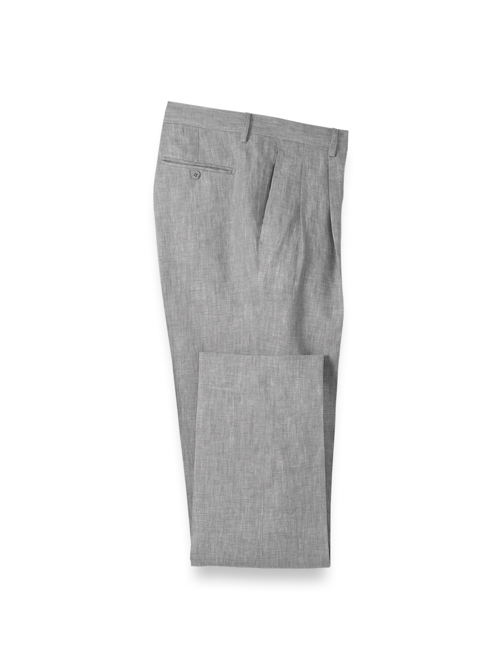 Linen Chambray Twill Pants - Grey - Image 4
