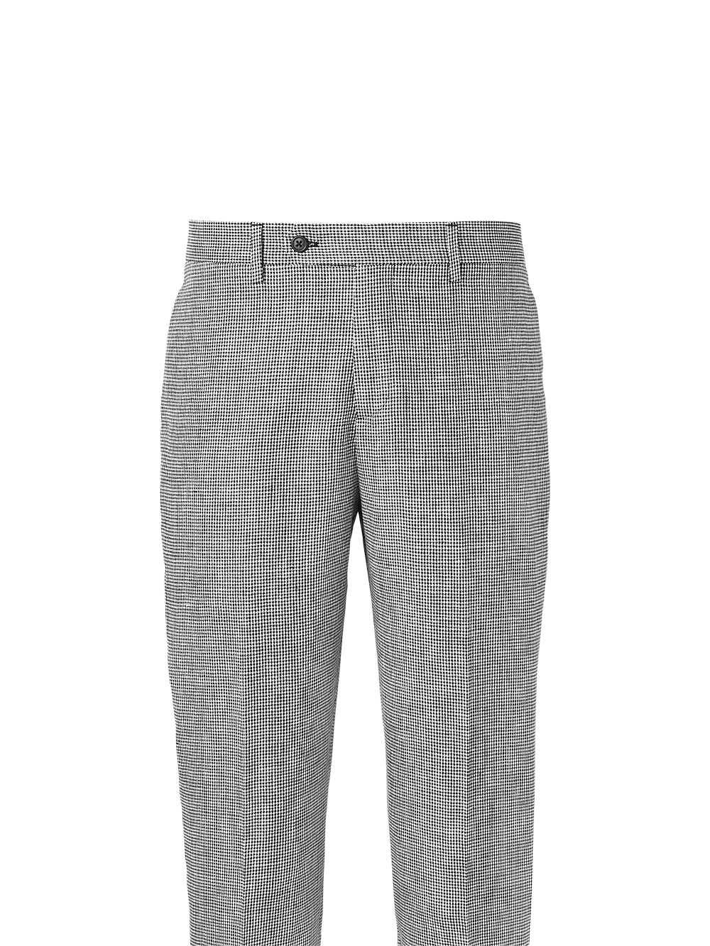 Linen Houndstooth Flat Front Suit Pants - Black/white Houndstooth - Image 2