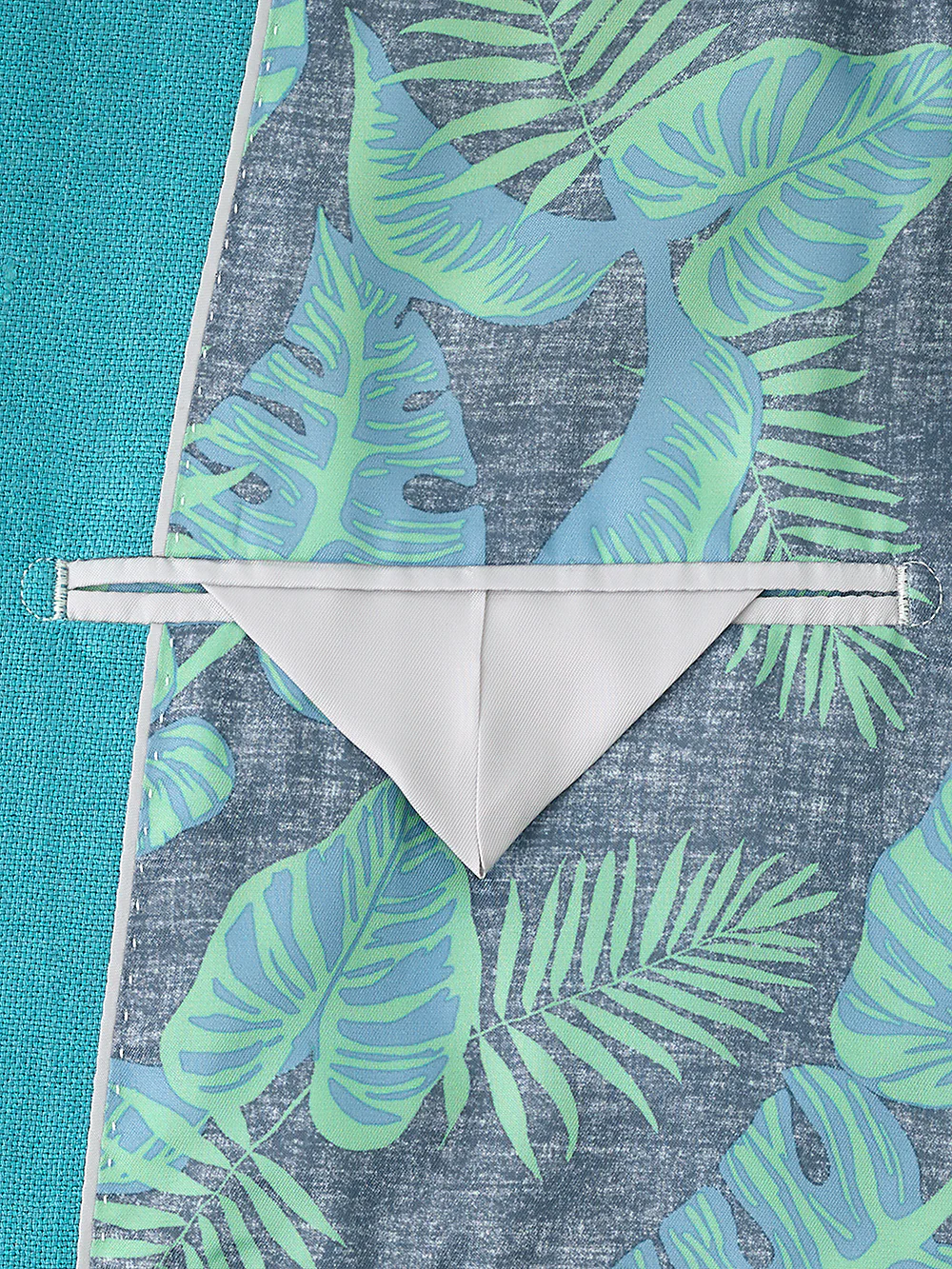Linen Notch Lapel Sport Coat - Teal - Image 3