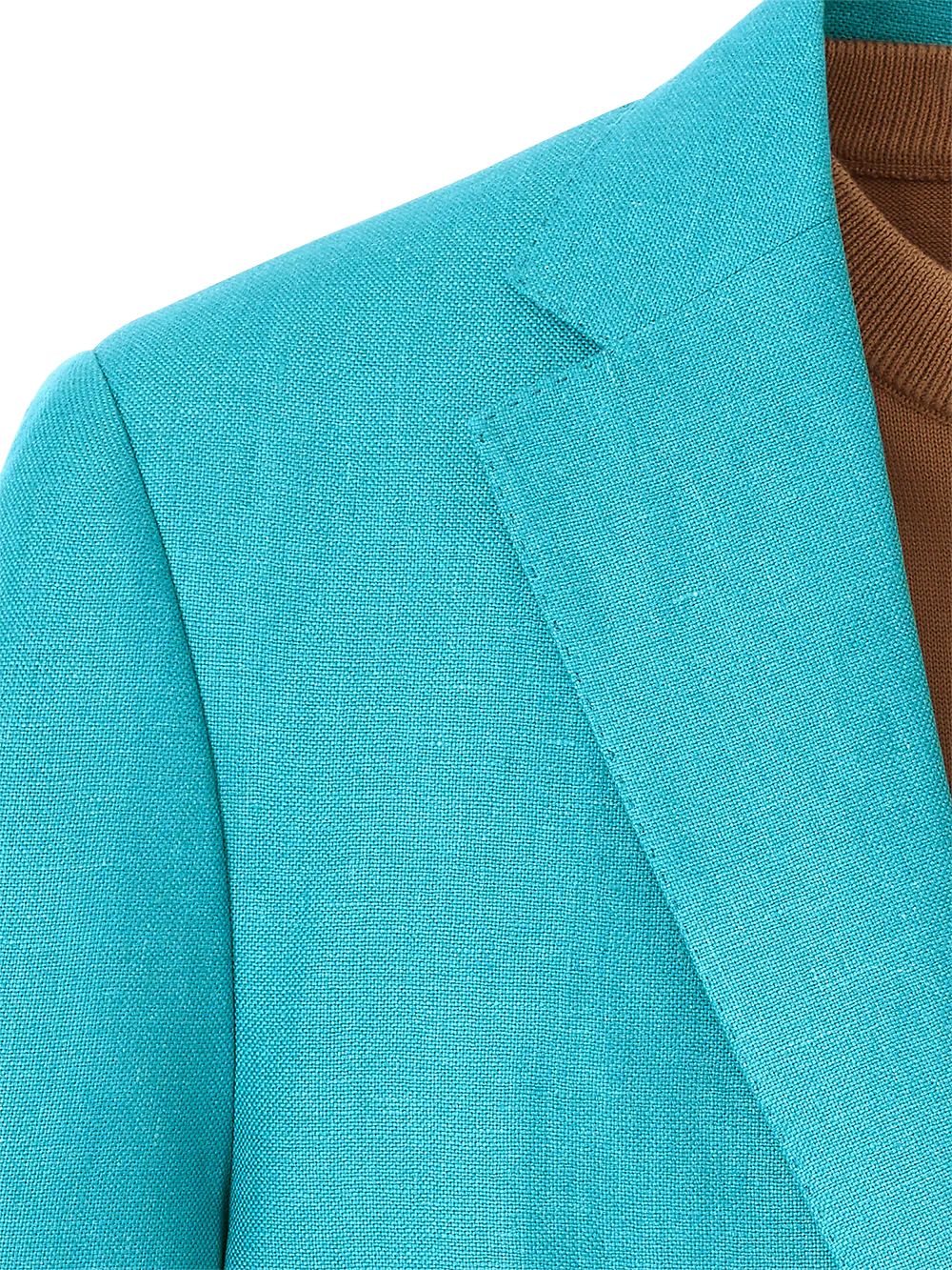 Linen Notch Lapel Sport Coat - Teal - Image 4